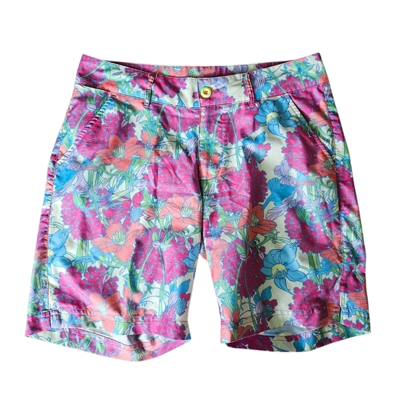 Birdies And Bows Pink Floral Polyester Athletic Tennis Shorts  size 4 - Picture 1 of 6